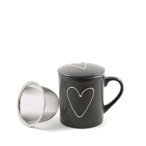 TISANERA CORAZÓN GRIS