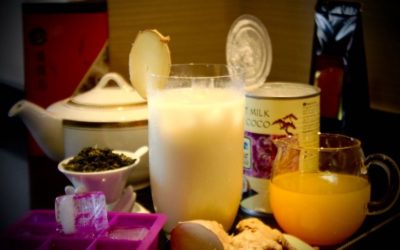 TÉ OOLONG HELADO CON LECHE DE COCO, JENGIBRE Y CÚRCUMA