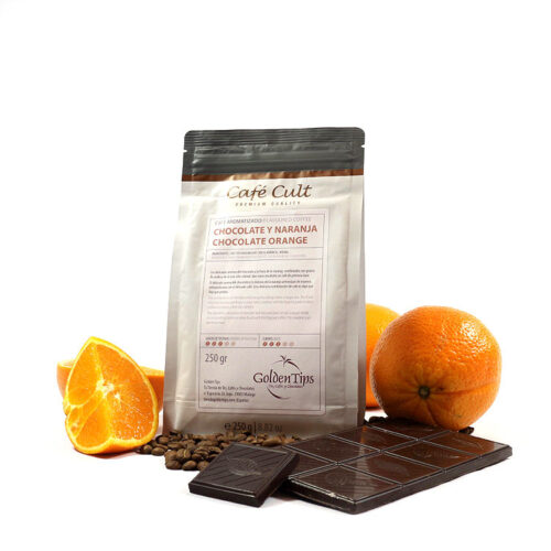 CAFÉ ARÁBICA AROMATIZADO CON CHOCOLATE Y NARANJA.