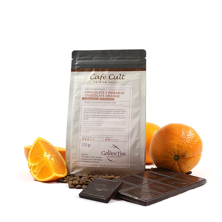CAFÉ DESCAFEINADO ARABICA AROMATIZADO CON CHOCOLATE Y NARANJA